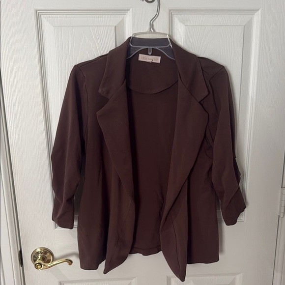 Scarlett Jackets & Blazers - Brown Women's Jacket 3/4 sleeve cinched dear scarlet size medium